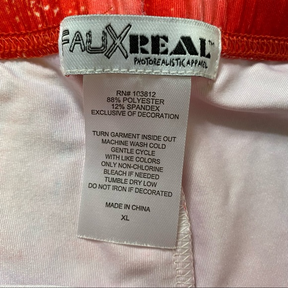 Faux Real - Red White Blue Ombre Gradient Tie Dye America Leggings - size XL - Picture 6 of 9